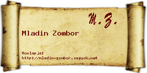 Mladin Zombor névjegykártya